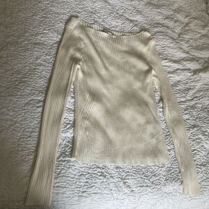 Abercrombie Elegant Cream Ribbed Women's Sweater